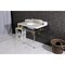 Kingston Brass 36 Carrara Marble Console Sink with Acrylic Legs, Marble WhiteBrushed Brass LMS3630MA7 - alternate 2